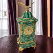 Часы из малахита с бронзой "Орел"